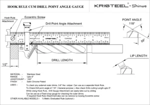 Kristeel Hook Rule cum Drill Point Gauge Assembly