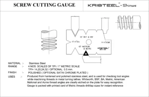 Kristeel Screw Cutting Gauge