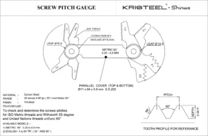 Screw Pitch Gauge 52 Leaves Model SPG