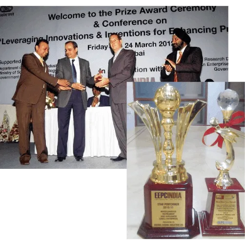Award presented to Mr Sunish Anand (Managing Director) of Kristeel Shinwa Industries Limited